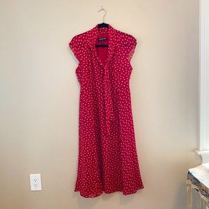 Jones New York | silk midi polka dot dress - size 8